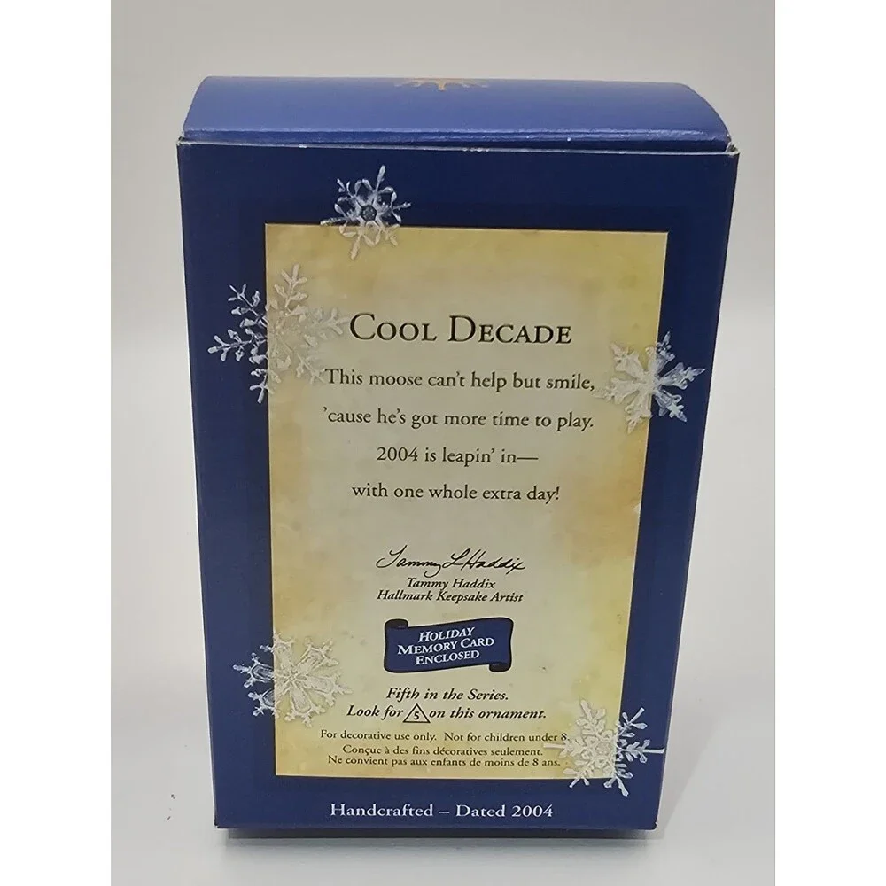 Hallmark Keepsake Cool Decade 2004 Moose Ornament Collector's Series QX8134